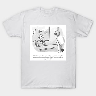 Classic Firefighter Business Cartoon T-Shirt